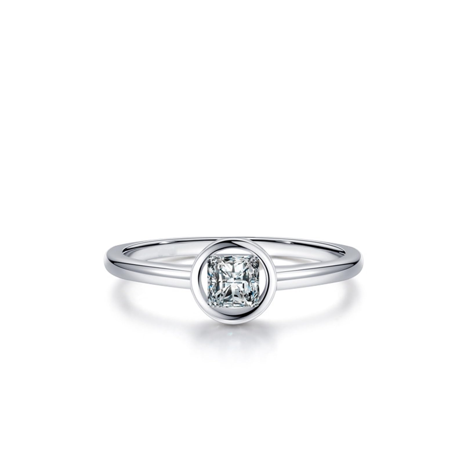 Circle Best pierścionek zaręczynowy dla kobiet z diamentem, pierścionki jubileuszowe dla kobiet, platyna, PT950 i 9K/14K/18K białe złoto, rozmiar H 1/2-V 1/2