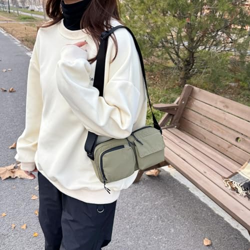 Image of Small Nylon Crossbody Bags for Women Men With Drawstring Cell Phone Purse Wallet Handbags with Inner Compartments