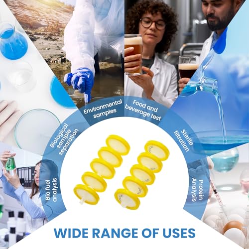 Image of Nylon Membrane Syringe Filter 25mm Diameter 0.22um Pore Size Syringe Lab Filter for Laboratory School Science, Pack of 10 (Model AMNY02225)