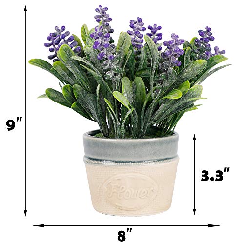 image for winemana Artificial Lavender Potted Plants, 9 X 8 X 3.8 in, Faux Flowe