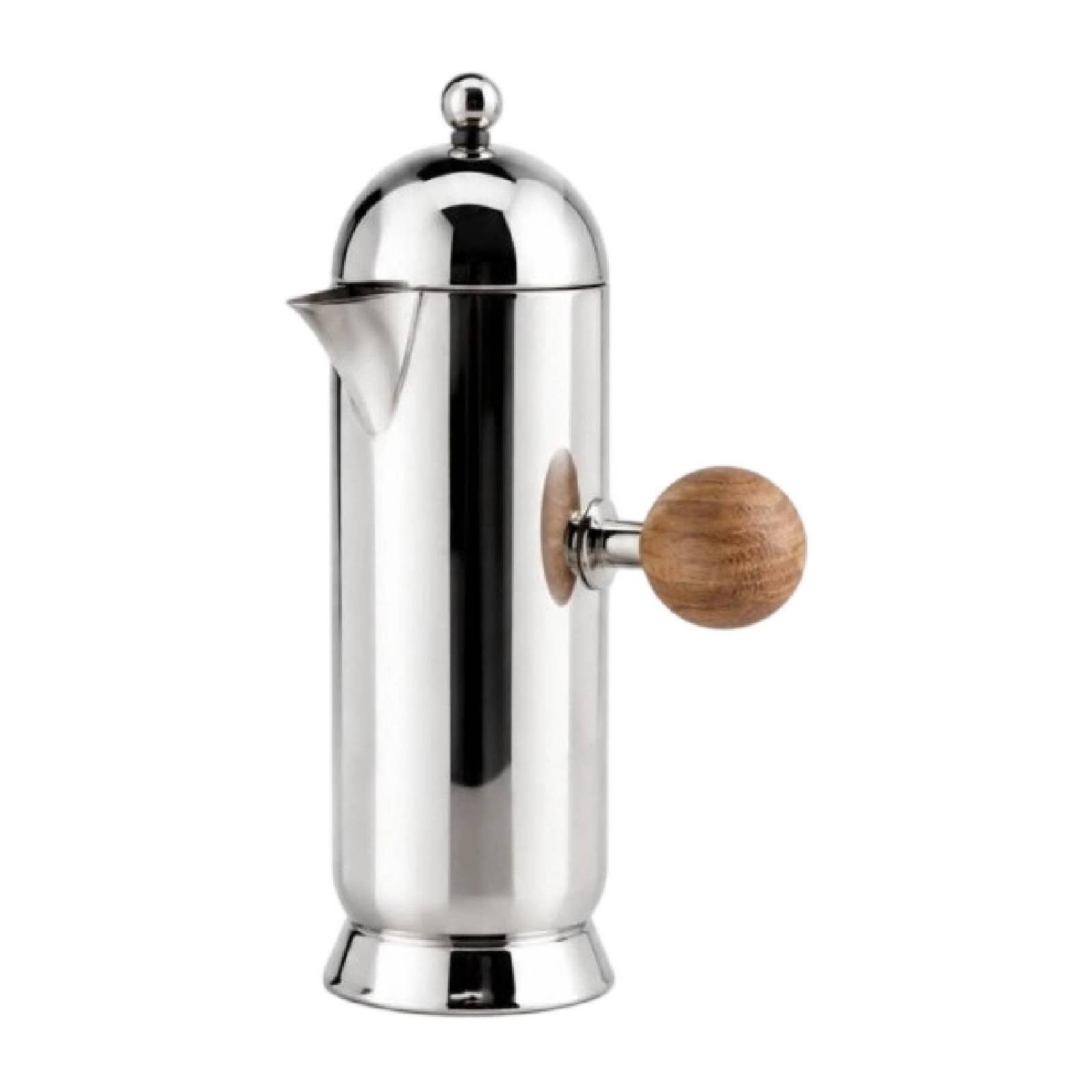 Milageto Cafetera Émbolo Francesa | Acabado Espejo, Cafetera émbolo con Mango Madera, Compacta, para Oficina, L