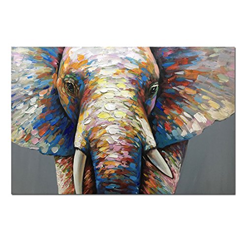 Fasdi-ART 24x36inch Animal Elephant Oil Painting 3D...