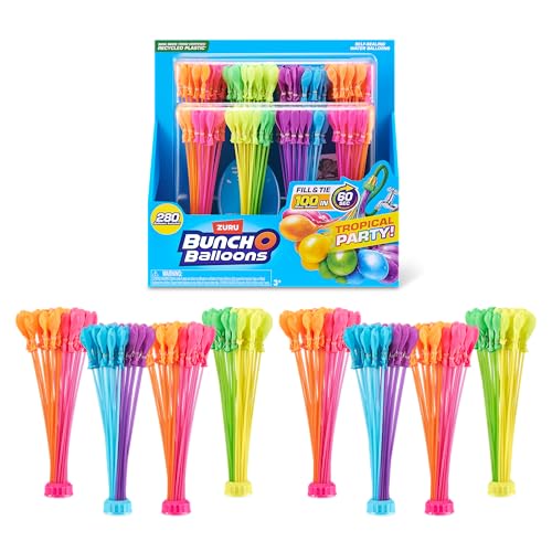 Lot de 250 ballons à eau auto-scellants à remplissage rapide (8 tiges), Tropical