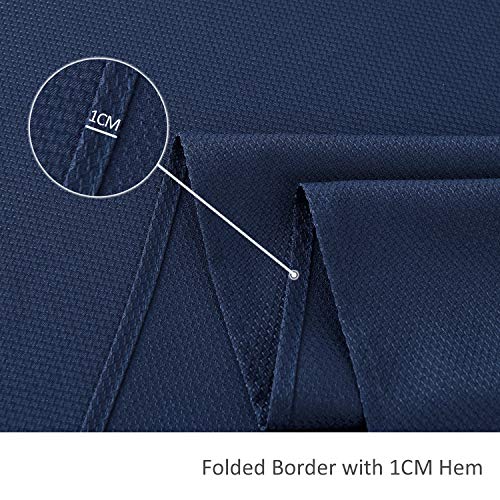 Image of maxmill Textured Rectangle Tablecloth Water Resistant Wrinkle Free Spill-Proof, Soft Jacquard Table Cloth for Banquet Parties Event Holiday Dinner, Indoor and Outdoor Use, 60 x 84 Inch, Navy Blue