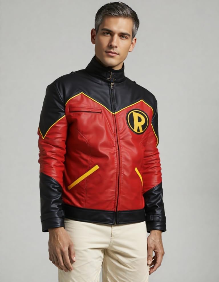 Tim Drake Robin Faux Leather Jacket Movie Design Replica2