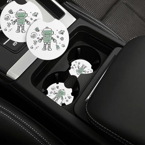 Portavasos redondos para auto 2 piezas neopreno negro miniatura 1