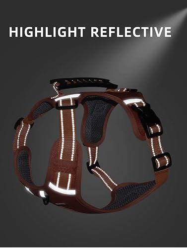 Miniatura 5 de Wowuwoai Arnés de chaleco para perro sin escape con asa de fácil control, chaleco reflectante sin estrangulamiento Oxford para mascotas para perros