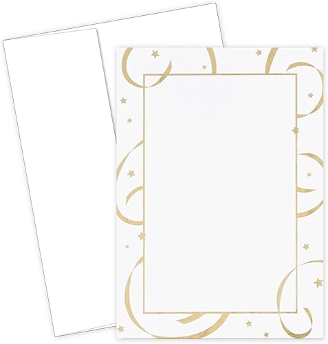 Great Papers! - Tarjeta plana con sobres, 154278 con diseño de estrellas y serpentinas doradas