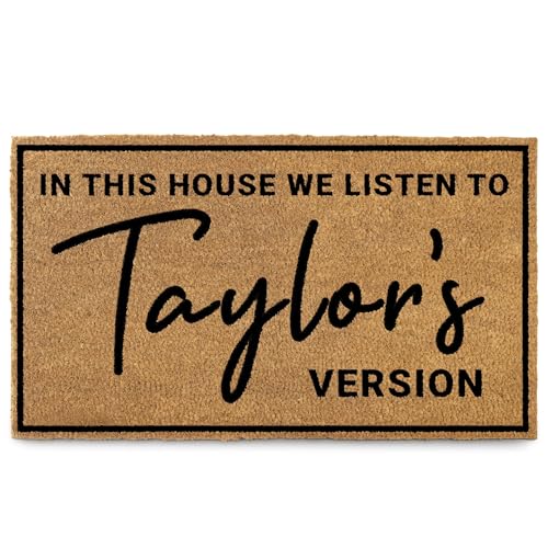 In This House We Listen To T Door Mat 30x17 Inch Coir Welcome Mat