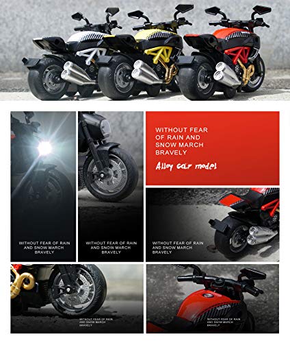 Motorcycle Toy for Boys - Pull Back Motorcycle Toys with Light and Music Toys Motorcycle Model,The Best Gift for Children,Toy Motorcycles for Toddlers (Red)