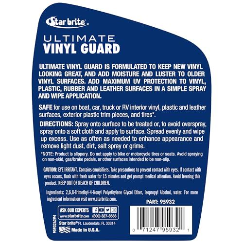 STAR BRITE Ultimate Vinyl Guard - Spray on Protection & Shine - Prevent Fading & Cracking - for Vinyl, Leather, Plastic & Rubber - 32 OZ (095932) - Image 3