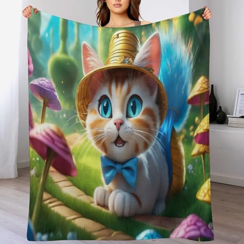 Couverture chat mignon pour voyage et soirées cocooning sur le canapé