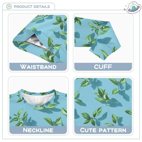 JUNZAN Art Basil Blue Big Girls Sweatshirt Hoodie Crewneck Sweatshirt With Hoodie Athletic 4T3