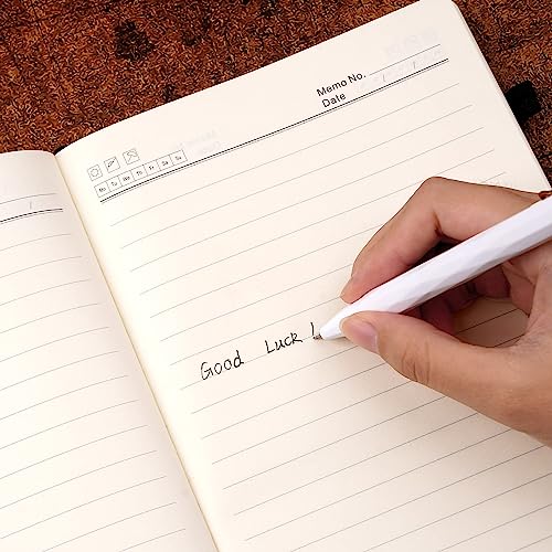 Cagie Lined Journal Notebook For Work, 196 Pages, Medium 5.7" X 8.3", Hardcover Notebook Journal With Pen Loop, (Black Ruled) #TOP3