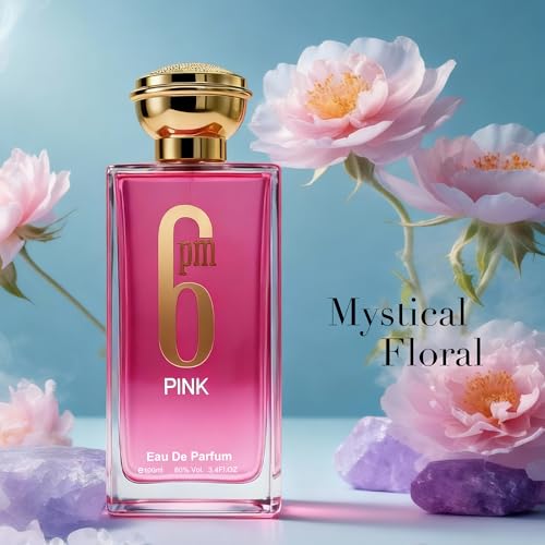 Image of AFLUXE Women's Eau de Parfum, Floral Fruity Women's 6pm Pink Perfume, Long Lasting Classic Fragrance, Natural Spray, 3.4 Fl Oz (100ml)