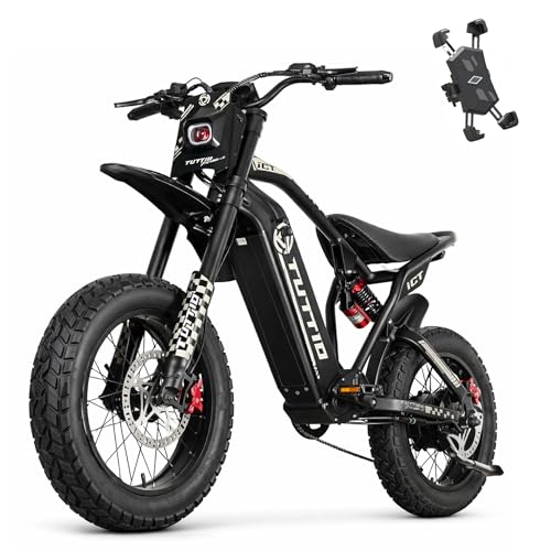 Tuttio ICT 60V Electric Dirt Bike - 49MPH 4000W Peak 60V 25AH 20 Fat Tire Full Suspension Off-Road Mountain Snow Sand Commuting for Adults Teens