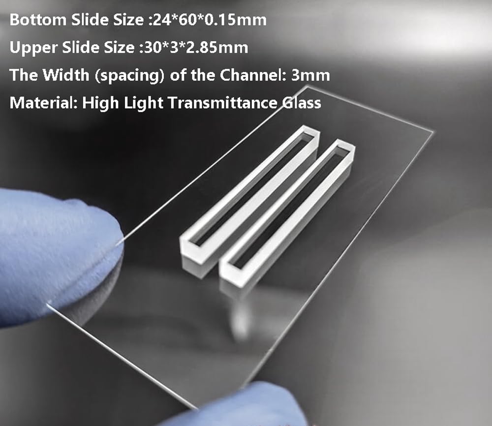 High Transparent Grid Fluted Diffraction Plate, Flat Bottom Glass Slide with Grooves, Quartz Glass Plate XRD Sample Table (Fluid Flow Path Slide, Shape-Groove Depth-Groove Size)
