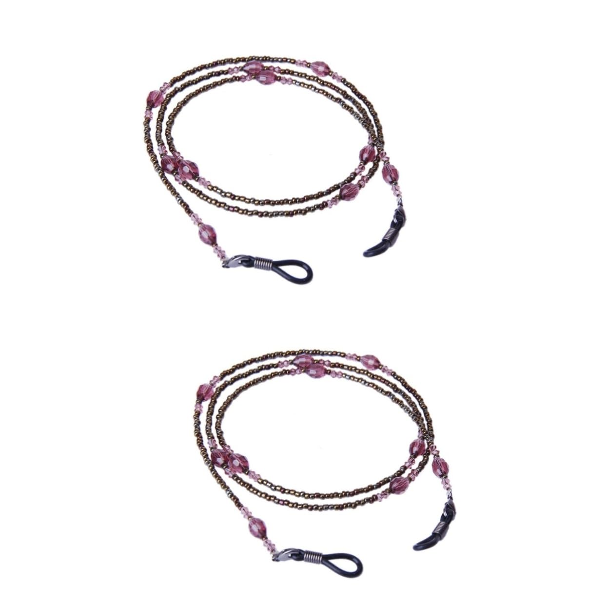 LIFKOME Lot De 2 Chaînes De Lunettes Élégantes Style Avec Perles Réglables En Métal Largeur Du Cordon 2 Mm 70 Cm Bijoux Tendance Pour Femmes