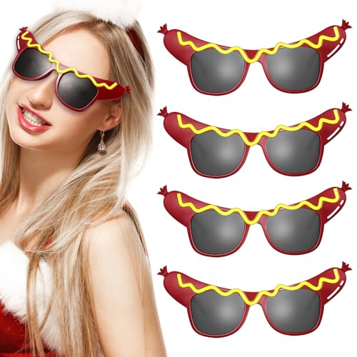 Alipis 4 Pièces Lunettes Hot-Dog Fantaisie en Plastique Léger