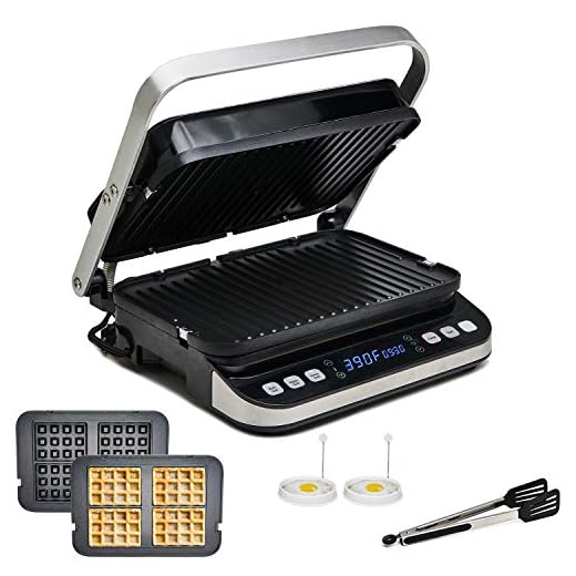 Yedi Total Package 6-in-1 Digital Grill, Waffle Maker, Panini Press, Griddle, with Deluxe Accessory Kit