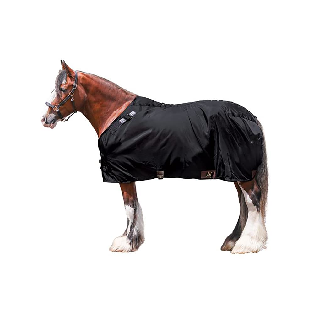 Adjusta Fit Dura-Nylon Horse Stable Sheets | Ultimate Equine Comfort & Protection | Keeps Coats Smooth & Shiny | V-Free | Closed Front | Bellyband | Color Black | Size 90