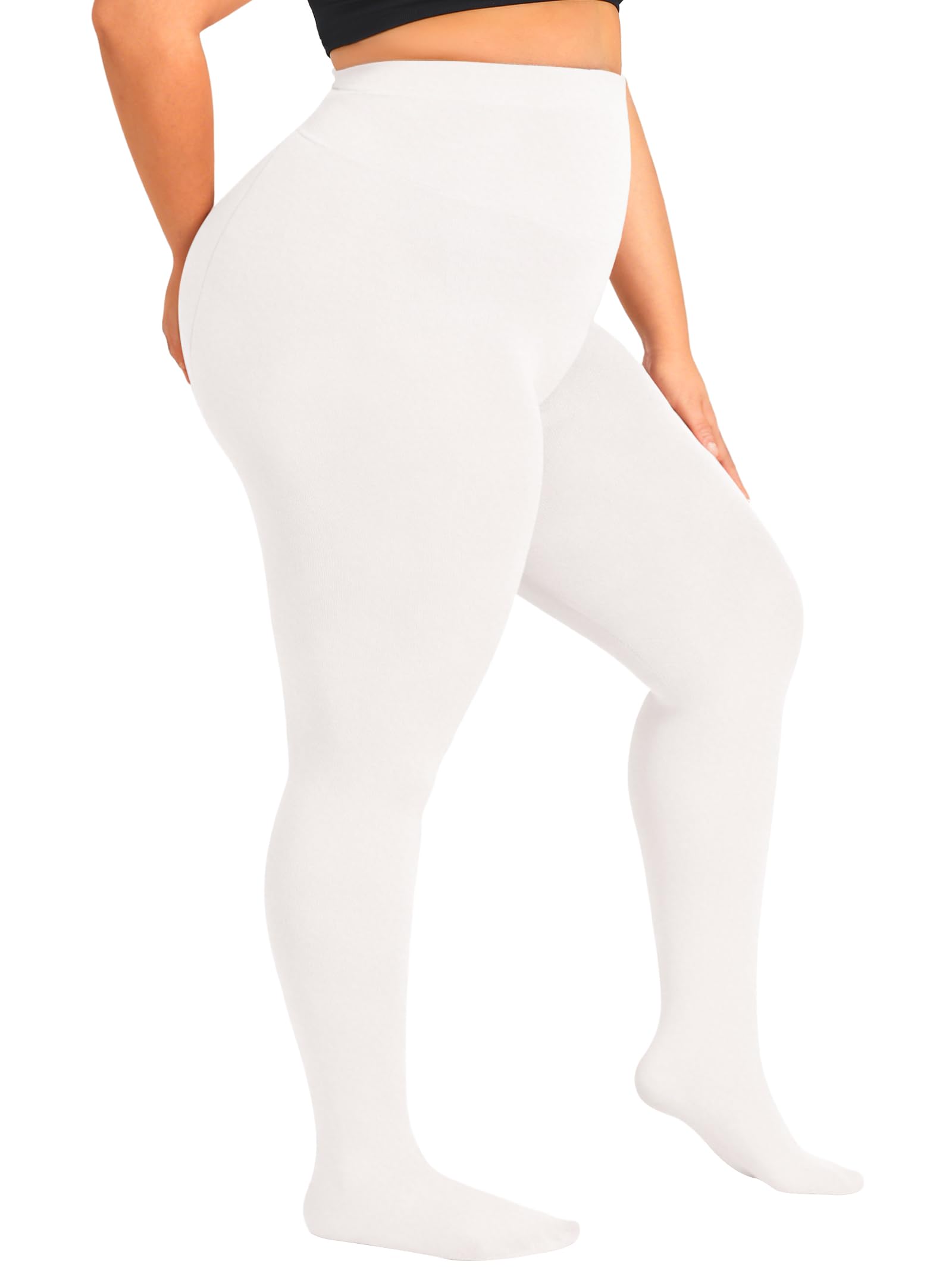 Plus Size Fleece Lined Tights Women, Opaque Winter Warm thermal Leggings Pantyhose