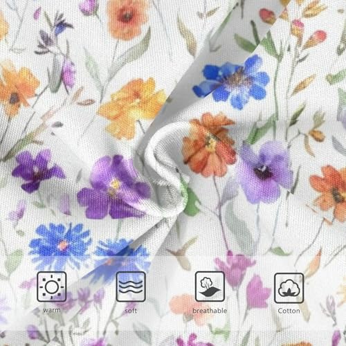 Watercolor Wildflowers Girls Underwear Toddlers 2t Cotton Girl Panties Cute Bright Kids Briefs Undies3