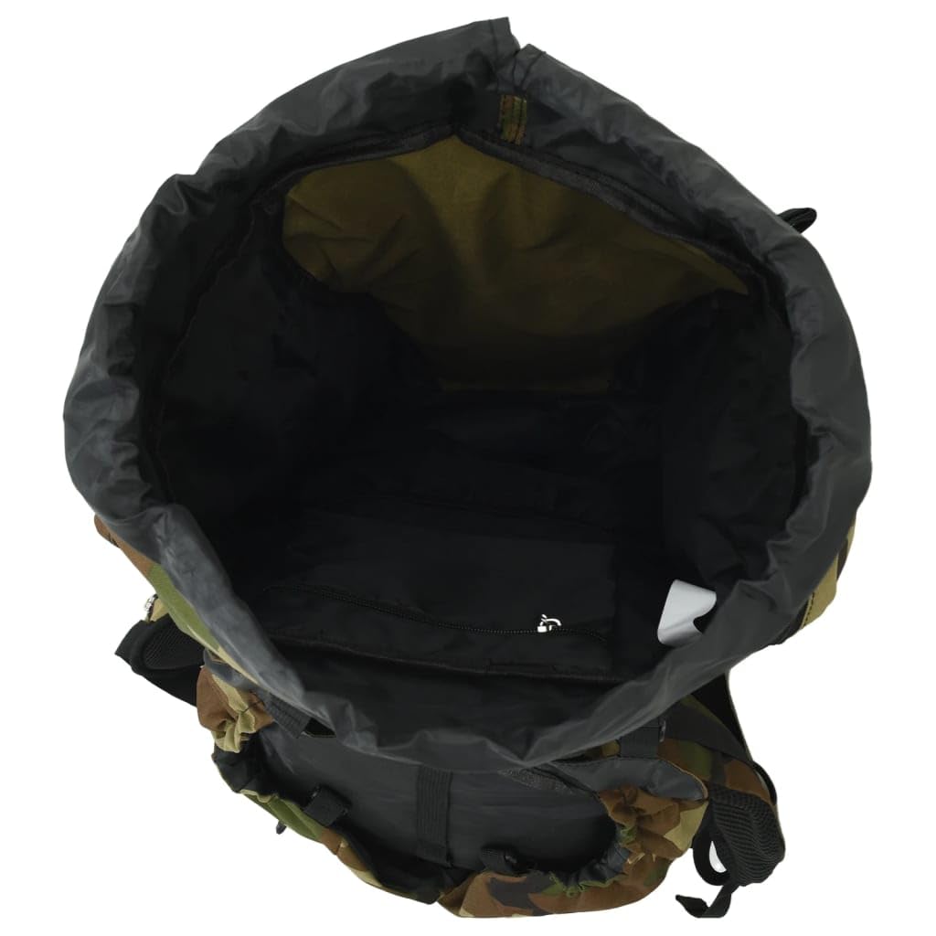 Zaino da trekking verde mimetico, 80 l, tessuto Oxford, impermeabile, leggero, con spallacci imbottiti e cintura in vita, versatile per escursionismo, campeggio, sport all'aria aperta e