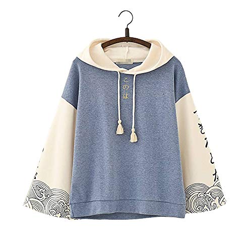 Unique Fashion Teen Girl Compliqué Japonais Texte Imprimer Conception Deux Veste À Capuche Chaude Couleur