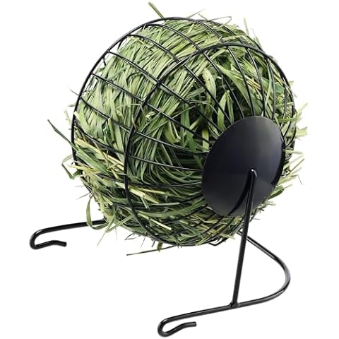 Navaris Metal Rabbit Hay Feeder with Entertainment Cover