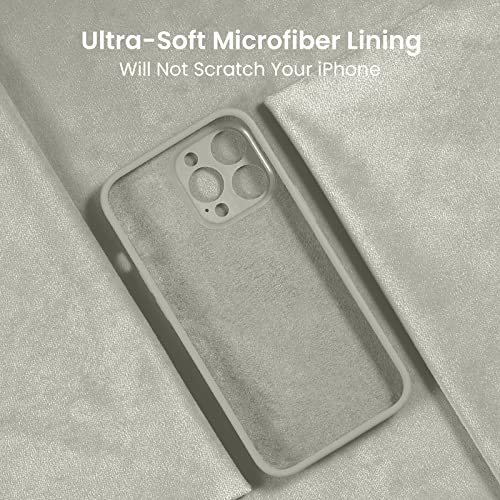 Image of FireNova Designed for iPhone 13 Pro Max Case, Silicone [Camera Protection] Phone Case, Soft Anti-Scratch Microfiber Lining Inside, 6.7 inch, Stone