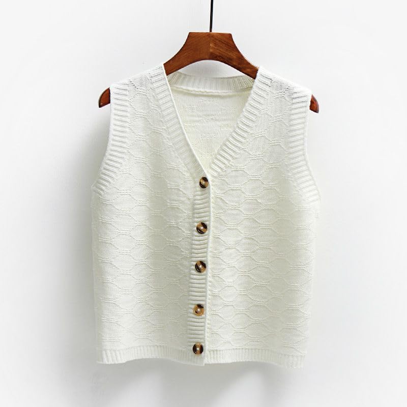 Gilet Corto Donna FindThy | Maglia Senza Maniche Con Bottoni E Tasche | Cardigan Estivo Crop