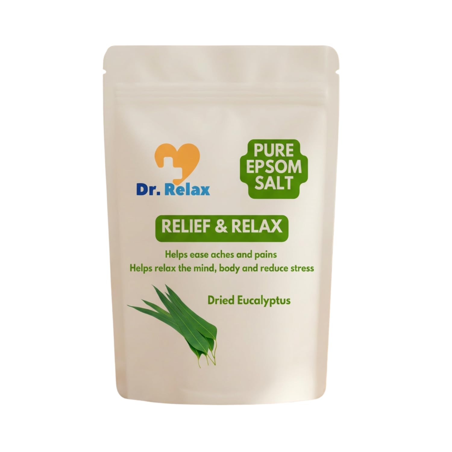 Dr.Relax 100% Pure Epsom Bath Salt Crystal | Detox Bath Salt For Stress Relief & Recovery | Relieves Muscle Pain, Cramps, Joint Stiffness & Inflammation with Magnesium Sulphate & Eucalyptus 1kg
