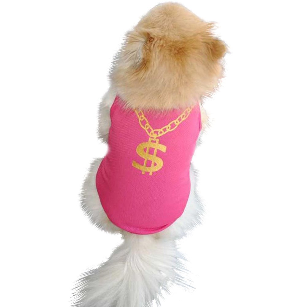 HowstarPet Clothes, Fashion Puppy Vest Security Print Dog Shirt for Small Dogs Apparel (S, ➹Black) (S, ➹Hot Pink)