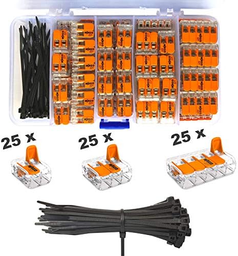 Mallette Wago 100 Bornes S221 - 60x2E + 30x3E + 10x5E, Connexion Rapide Sans Outil
