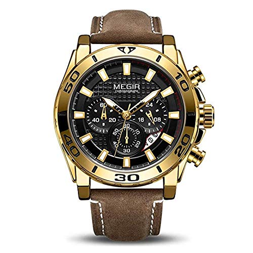 Preisvergleich Produktbild Armbanduhren Herren Gold Business Quarz Armbanduhren Chronograph Leuchtfunktion Auto Kalender