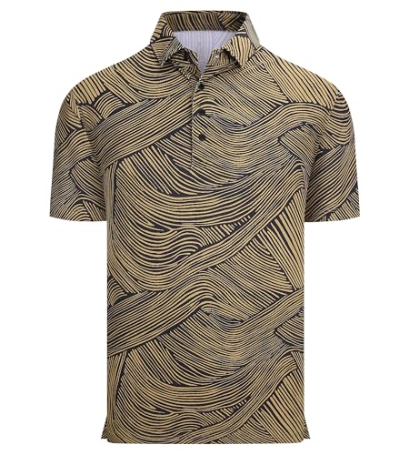 Camiseta polo para hombre Alex Vando, manga corta, secado rápido y transpirable, estampado, ideal para golf y trabajo miniatura 1