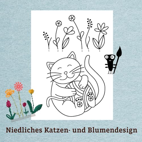 Kosmos 604691 AllesKönnerKiste Sticken Kreativ-Set, Sticken für Kinder ab 8 Jahren und Anfänger, schöne Stickbilder für Kinder, Geschenk für Mädchen und Jungen, kreatives Bastelset