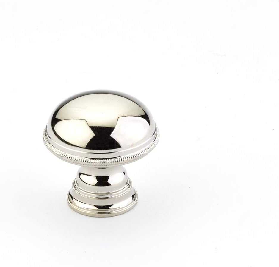 Schaub Atherton Collection 1-1/4 in. (32mm) Knob, Polished Nickel - 572-PN
