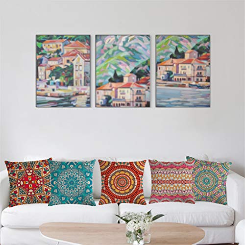 Hodeacc 6 Stück Moderne Mandala Kissenbezüge, Bohemian Throw Kissenbezüge Hippie Kissenbezüge für Sofa Couch Bed Chair… – Bild 4