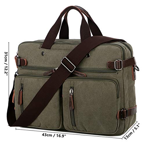BAOSHA-Convertible-Briefcase-Backpack-17-Inch-Laptop-Bag-Case-Business-Briefcase-HB-22-Amy-Green