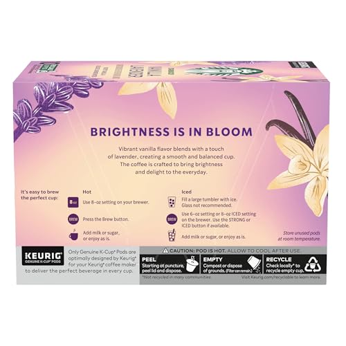 Starbucks K-Cup Coffee Pods, Vanilla Lavender Flavored, 10 Count | 100% Arabica K-Cup pods for Keurig brewers; natural vanilla and lavender flavor; 1 box, 10 pods - image 8