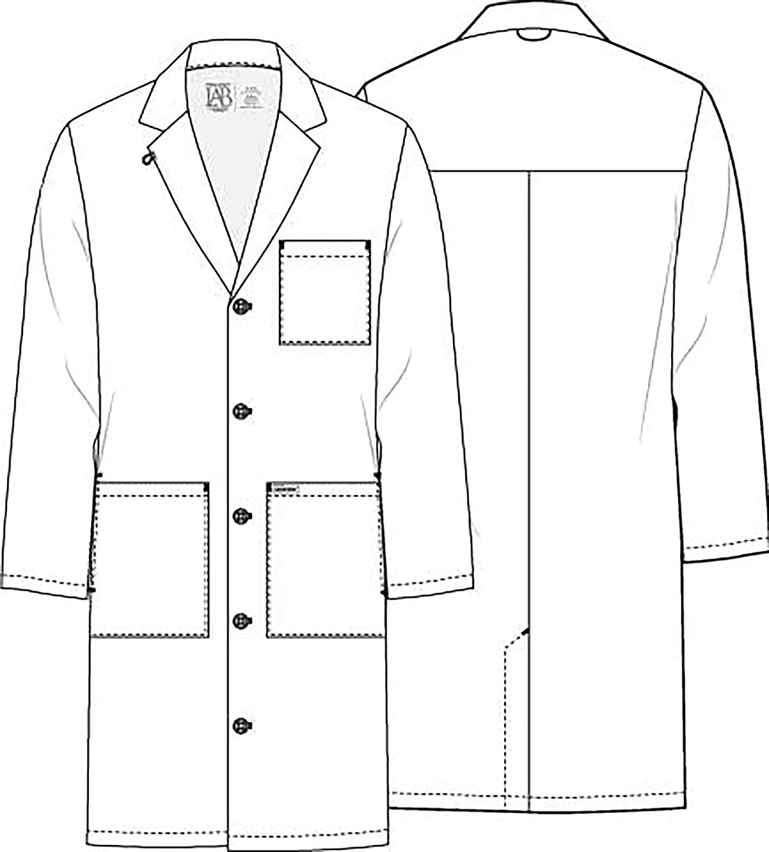 CHEROKEE Project Lab CK412 - Abrigo de laboratorio para hombre (96,5 cm)