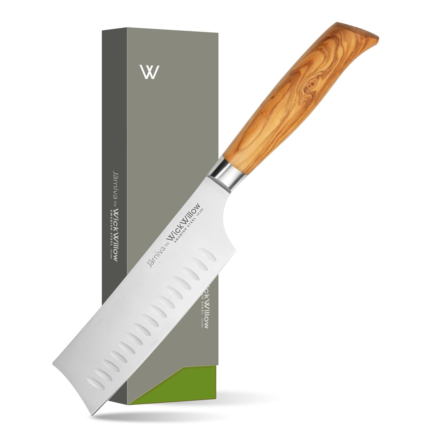 WICKWILLOW 8” Chef Knife – Swedish Steel, Professional, Olive Wood — Amazon image 10