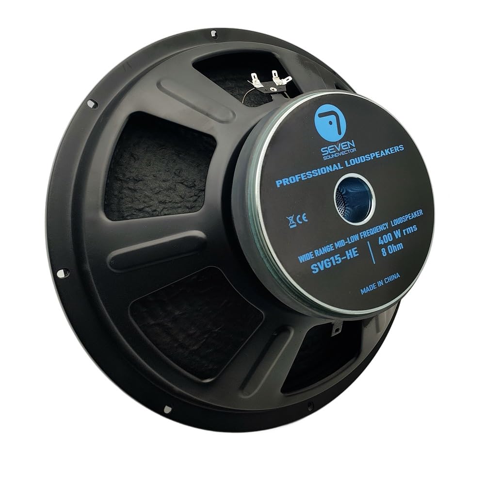 Seven Soundvector SVG15HE/8 Woofer 15 Pulgadas Altavoz Profesional de Grave Medio-Grave 8 Ohm 400W AES 800W Programa