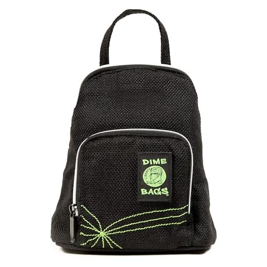 DIME BAGS Club Mini Backpack | Stylish Mini Hemp Backpack with Secret Pocket (Black)