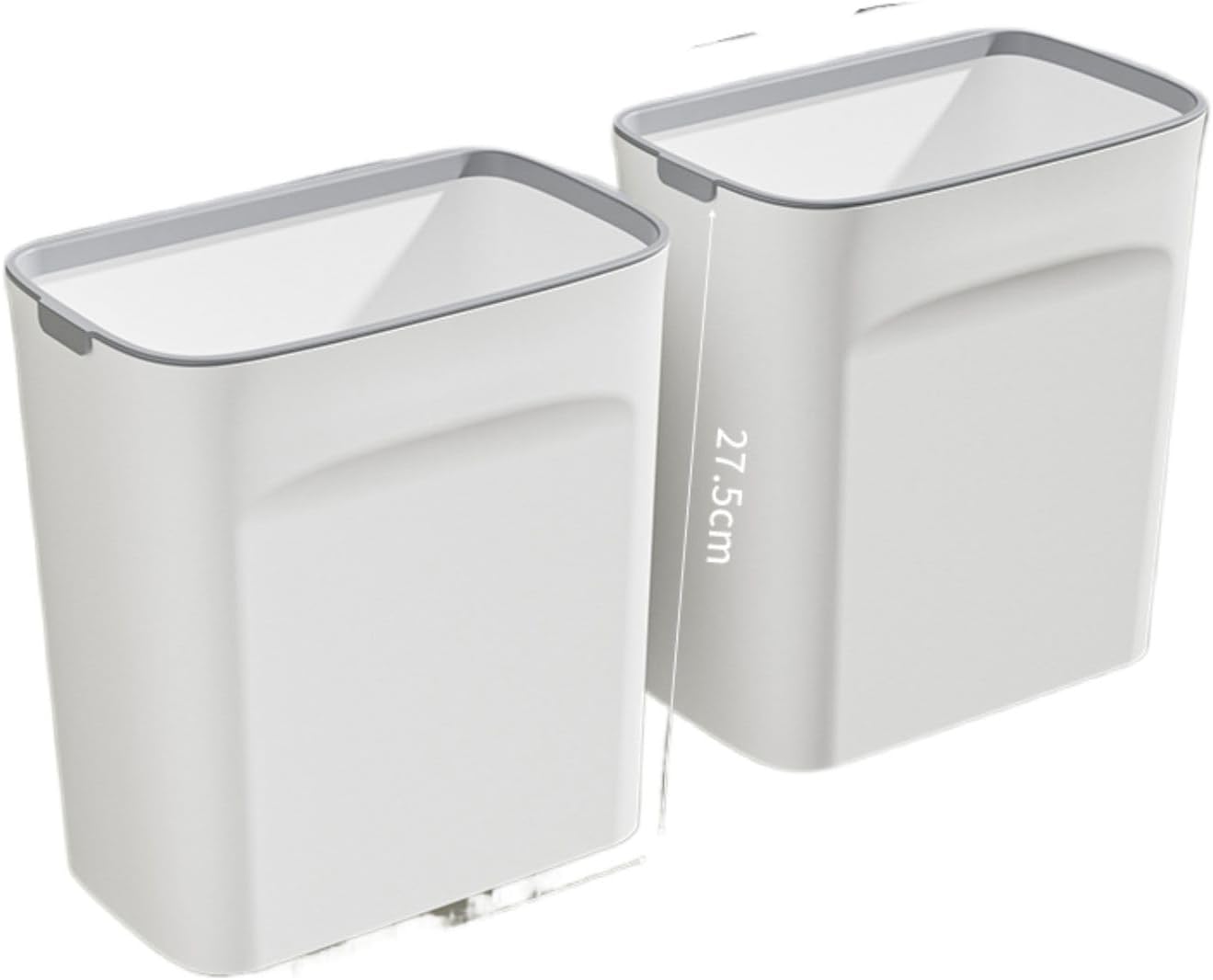 厨房垃圾桶挂式家用厨余大容量卫生间厕所壁挂收纳桶-白色大号*2【组合更实惠】送挂钩*2 粘钩*2 垃圾袋压圈*2