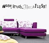 Hommay PVC Sticker Mural brosse de toilettes Lavable Seto home decor Papier peint Art Decals 152,4 cm x 19,1 cm
