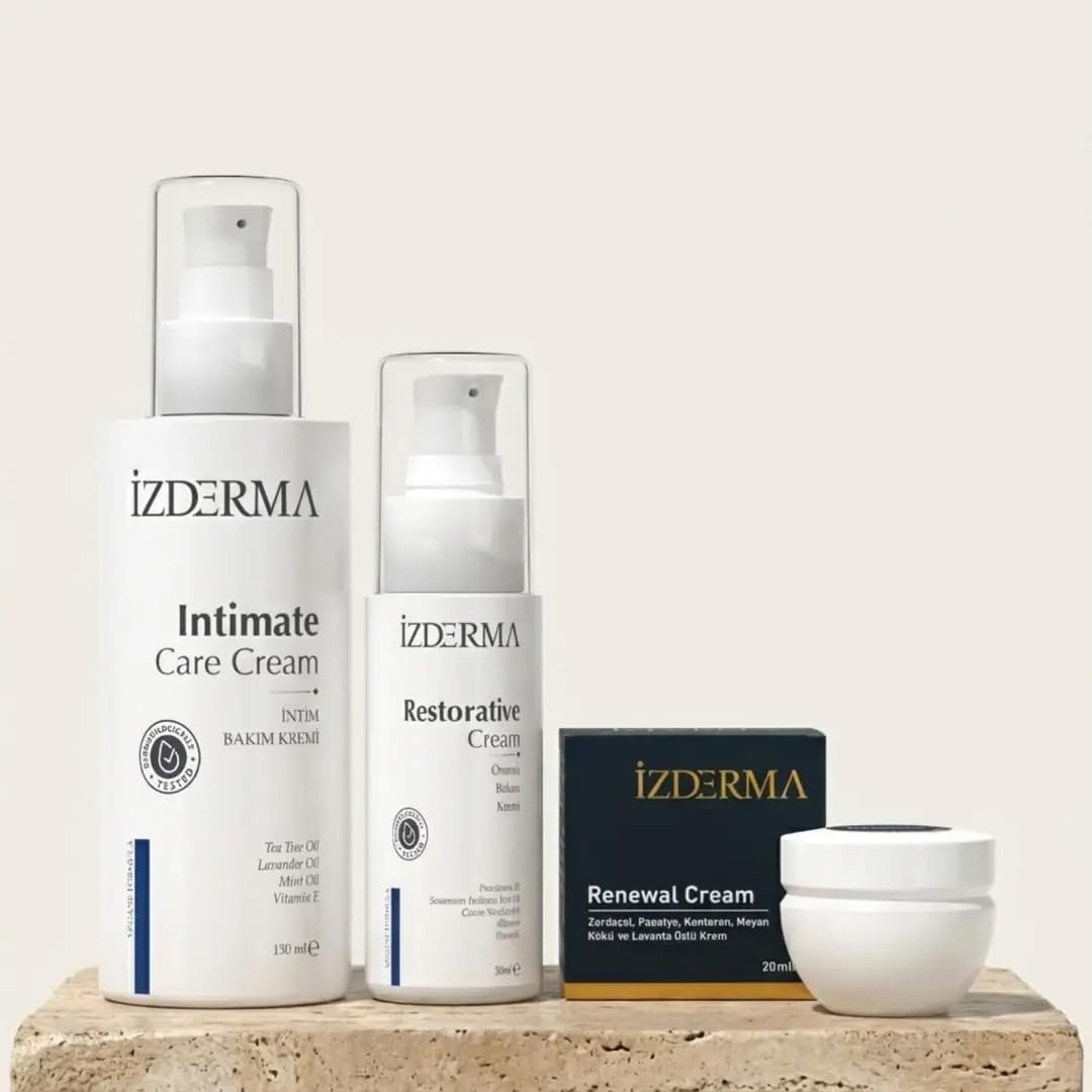 izderma Renewal Cream + İntim Bakım Kremi ve Onarıcı Bakım Kremi 3'lü Set