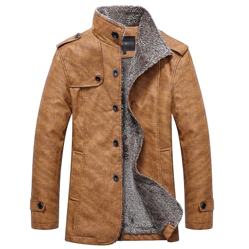 Manteau hiver chaud en coton ZDJSWJ : Parka homme et veste moto en cuir PU